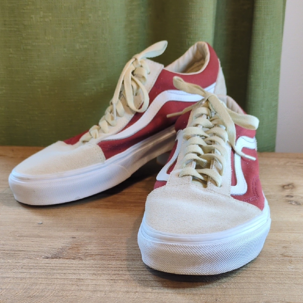 Vans Unisex Red/Off-white Canvas w/Suede Heel/Toe Casual Canvas Skater NWOT